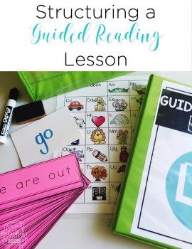 Structuring a guided reading lesson is made simple as this teacher breaks down her time and shares each piece of her guided reading lesson. Peaceful Preschool, Guided Reading Lesson Plan Template, Guided Reading Binder, Guided Reading Organization, Guided Reading Strategies, Guided Reading Lesson Plans, Ela Centers, Guided Reading Activities, Guided Reading Kindergarten