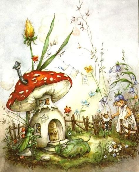 Story Illustration, Faery Art, Little Mushroom, Storybook Art, Mushroom House, Fairytale Art, Mushroom Art, Art And Illustration, Fairy Art