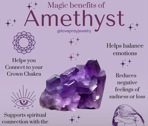 Amethyst is the birthstone for our February babes! #february #amethyst #lovepray #loveprayjewelry February Magick, Ethereal Core, Full Moon Spells, Moon Spells, 50 Birthday, Amethyst Birthstone, Magick Spells, Celtic Tree, Calming Stones