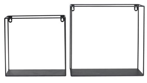 Wall shelf GARD 2 sizes black 2pcs/set Metal Wall Shelves, Stil Industrial, Wire Shelving, Wall Storage, Ikea Hacks, Scandinavian Home, Zagreb, Küchen Design, New House