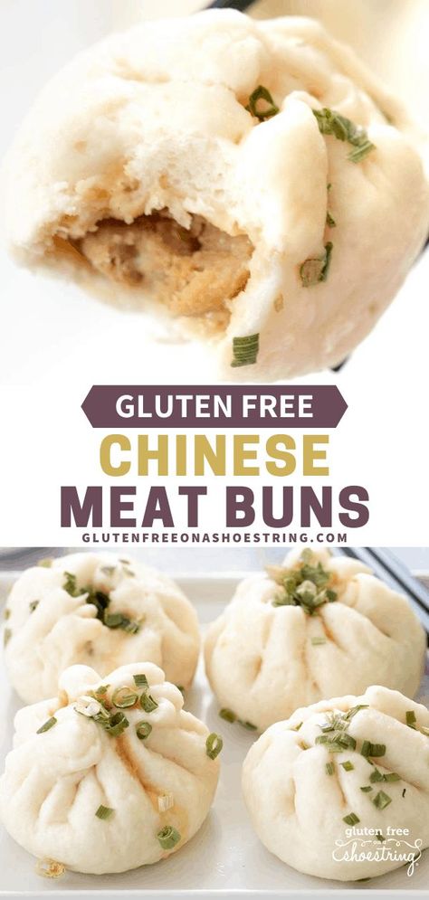 Gluten Free Steamed Chinese Meat Buns Gluten Free Bao Buns, Gluten Free Chinese Food, Meat Buns, Meat Bun, Gluten Free Chinese, Gluten Free Appetizers, Bao Buns, Steamer Basket, Gluten Free Dairy Free Recipes