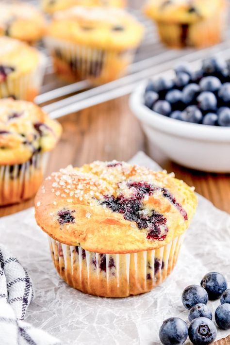 Whip up a batch of these incredibly easy and scrumptious Lemon-Blueberry Muffins using just a few simple ingredients, including a lemon cake mix! Perfect for quick breakfasts or satisfying your sweet tooth. Click for the full recipe and baking tips! Cake Mix Blueberry Muffins, Loose Meat Sandwich Recipe, Easy Mini Meatloaf Recipe, Loose Meat Sandwich, Mini Meatloaf Muffins, Blueberry Muffin Cake, Blueberry Recipe, Muffins Cake, Sour Cream Biscuits