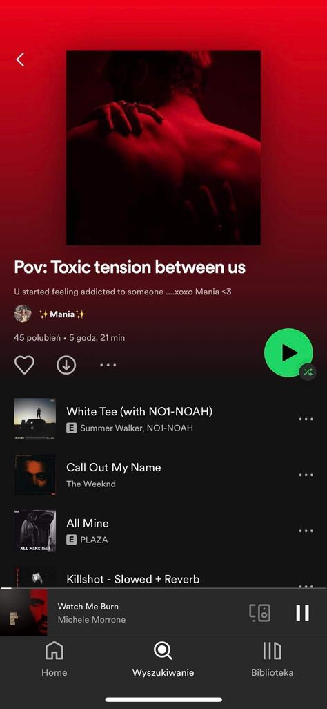 Toxic Love Aesthetics Pictures, Toxic Love Playlist, Toxic Playlist Names, Playlist Covers Seductive, Best Spotify Playlists For Every Mood, The Weeknd Playlist Names, Hot Playlist Name Ideas, Spicy Playlist Names, Hot Spotify Playlist Cover