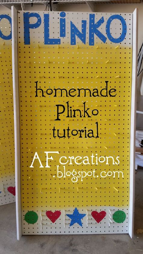 Diy Plinko Board, Diy Plinko, How To Fundraise, Plinko Board, Plinko Game, Diy Carnival Games, Fear 3, Diy Carnival, Cardboard Diy