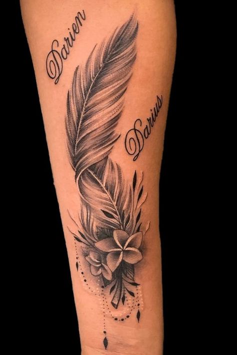 Arm Cover Up Tattoos, Native Tattoos, Feather Tattoo Design, Mommy Tattoos, Tattoos For Women Flowers, Inspiration Tattoo, Forearm Tattoo Women, Tattoos Skull, Flowers Tattoo