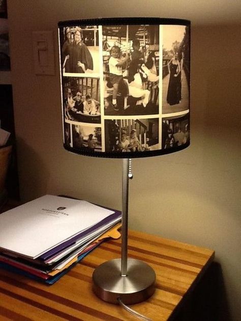 diy lamp shade Deco Podge, Diy Table Lamp, Photo Lamp, Diy Lampe, Paper Lampshade, Diy Lamp Shade, Ikea Diy, Diy Lamp, Diy Table