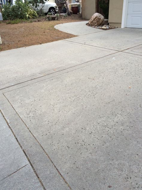 Concrete: "Salted" interior. Plain edges. Garden Flooring, Stamp Concrete, Stamped Concrete Driveway, Color Concrete, Exterior Elevation, Concrete Resurfacing, Concrete Finishes, Concrete Paving, Dog Yard