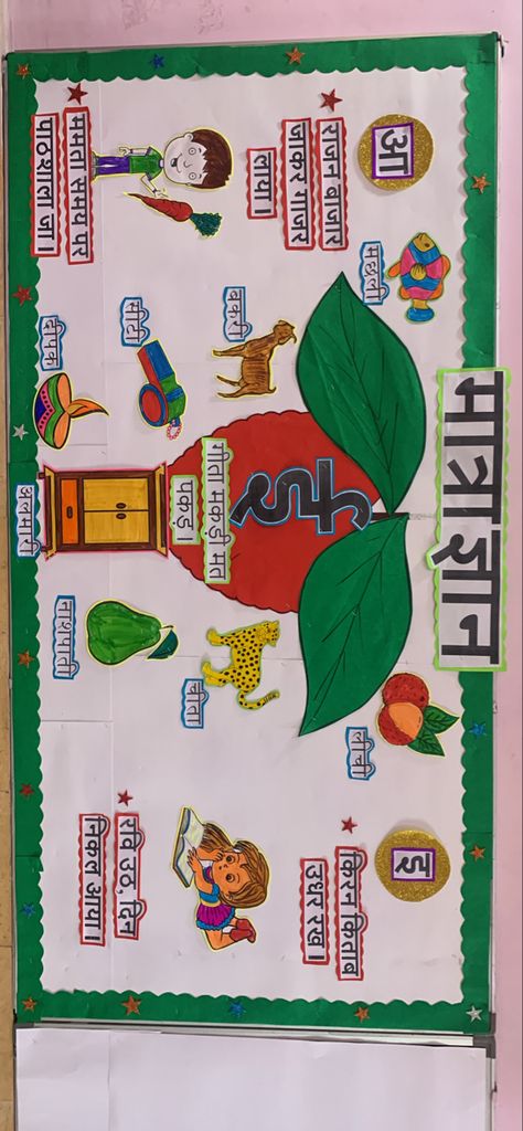 Hindi Matra Activity For Kids, Hindi Exhibition Ideas For School, Hindi Exhibition Ideas, English Teaching Aids Ideas, Tlm Ideas, Hindi Project, Hindi Matra, Acknowledgments For Project, Hindi Letters