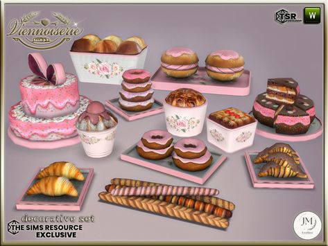 Sims 4 Baking Recipes, Sims 4 Functional Cash Register, Sims 4 Cc Baking Clutter, Sims 4 Cc Tea Set, Sims 4 Bakery Clutter, Sims 4 Cc Bakery Display, The Sims 4 Cc Food Decor, Sims 4 Charcuterie Board, Sims Resource Decor