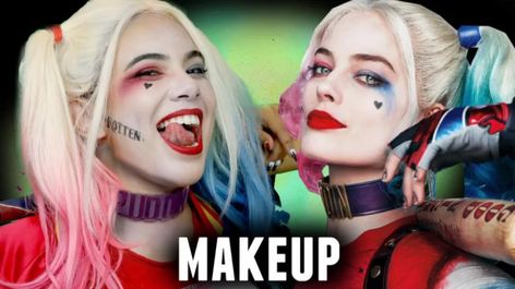 Joker Makeup Tutorial, Party Makeup Tutorial, Harley Quinn Halloween Costume, Harley Quinn Makeup, Joker Halloween, Harley Quinn Halloween, Joker Makeup, Glam Makeup Tutorial, Cool Halloween Makeup