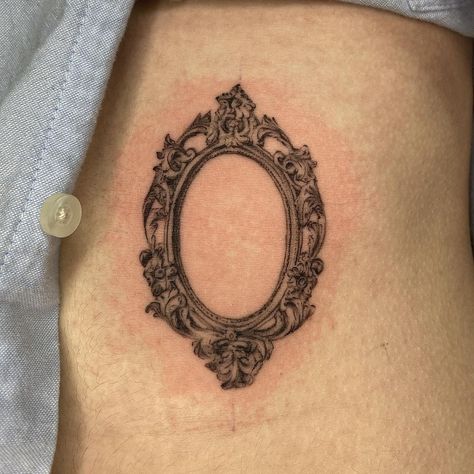 sarah 🕸 on Instagram: “mirror frame and cutest peanut for @conkane 🥺 had such a blast w these tysm for the trust !! feels good to be back at it <3” Gothic Mirror Tattoo, Vintage Mirror Tattoo, Mirror Tattoo, Mirror Tattoos, Gothic Mirror, Funky Tattoos, Patchwork Sleeve, Sleeve Ideas, Sleeves Ideas