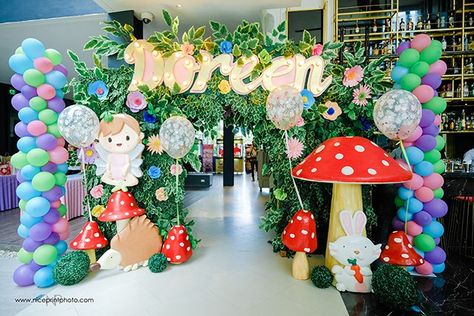 Doreen in Fairyland – Entrance Tinkerbell Backdrop, Fairy Birthday Themes, Fairy Theme Birthday Party, Woodland Fairy Birthday Party, Enchanted Forest Birthday Party, Woodland Fairy Birthday, Enchanted Forest Birthday, Forest Birthday Party, Snow White Birthday Party