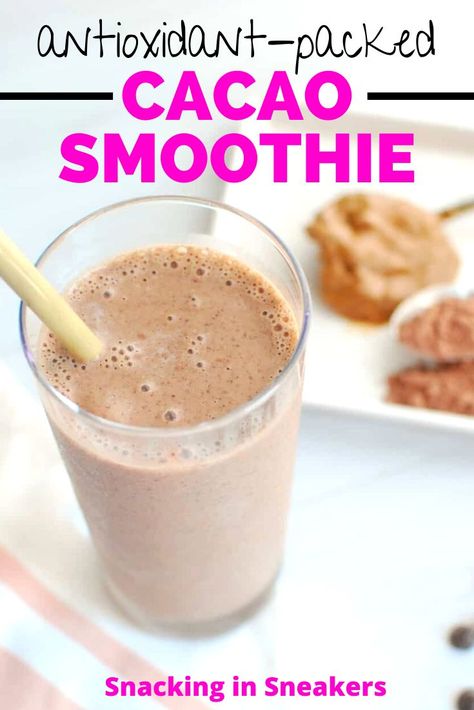 Cacao Powder Recipe, Cacao Smoothie, Cacao Recipes, Vegan Breakfasts, Smoothies Recipes, Smoothie Bar, Healing Recipes, Healthy Snacking, Easy Bake