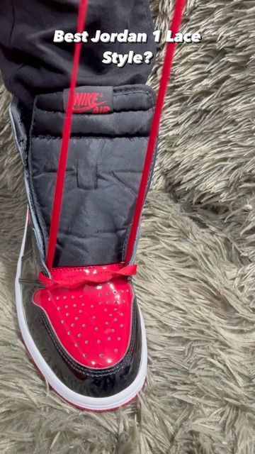 How To Lace Up Jordan Ones, How To Lace My Jordans, How To Lace Up Your Jordans, How To Lace Air Jordan 1 High, Jordan 1 Shoe Lace Ideas, Lace Up Jordan 1, Lacing Jordan 1 High, Lace Jordan 1 High, How To Lace Air Jordan 1