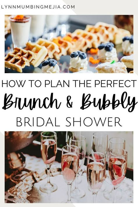 Breakfast Bridal Shower Ideas, Bubbly Bridal Shower Theme, Bubbly Bridal Shower Ideas, Bridal Shower Brunch Ideas, Pretty Brunch, Bridal Shower Brunch Menu, Bridal Brunch Decorations, Bridal Shower Brunch Decorations, Bridal Brunch Food