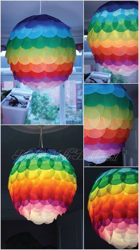 20+ Fabulous DIY Paper Lantern Ideas and Tutorials | www.FabArtDIY.com Diy Paper Lanterns, Rainbow Lamp, Diwali Lantern, Lanterns Hanging, Paper Lanterns Diy, Diy Lampe, Lantern Ideas, Fabulous Diy, Diy Lanterns