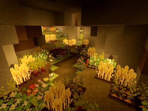 cave garden 🌺 Cave House, Texture Packs, Minecraft, Table Decorations, Plants, Pins, Quick Saves, Nature