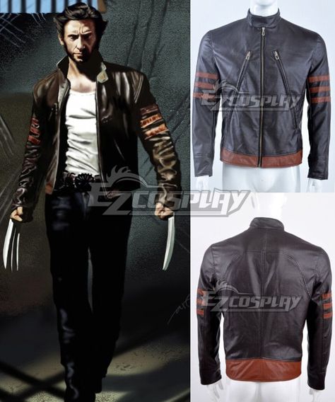 Marvel X men X-men Wolverine Logan Huge Jackman Leather Jacket Cosplay Costume Coat Logan Costume, Huge Jackman, Wolverine Leather Jacket, Michael Jackson Costume, Wolverine Costume, Shrek Costume, Peter Pan Costumes, Easy Cosplay Ideas, Star Trek Costume