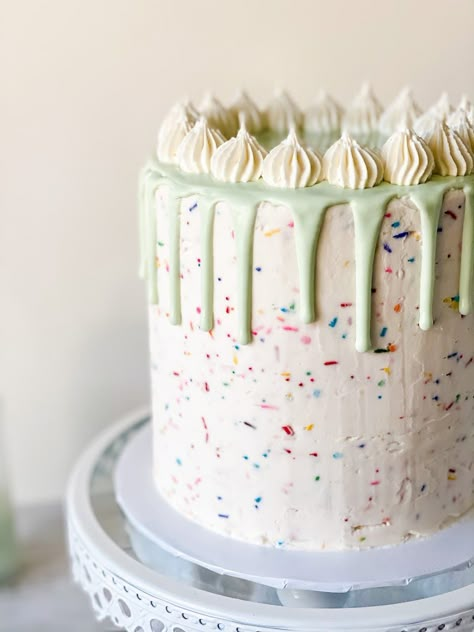 Sprinkle Buttercream Cake - XO, Katie Rosario Sprinkle Frosting Cake, Sprinkle Buttercream, Sprinkles Cake Decoration, Birthday Cake Gender Neutral, Baby Sprinkle Cake Boy, Sprinkle Buttercream Cake, Rainbow Sprinkle Cake, Sprinkle Smash Cake, Baby Sprinkle Cake