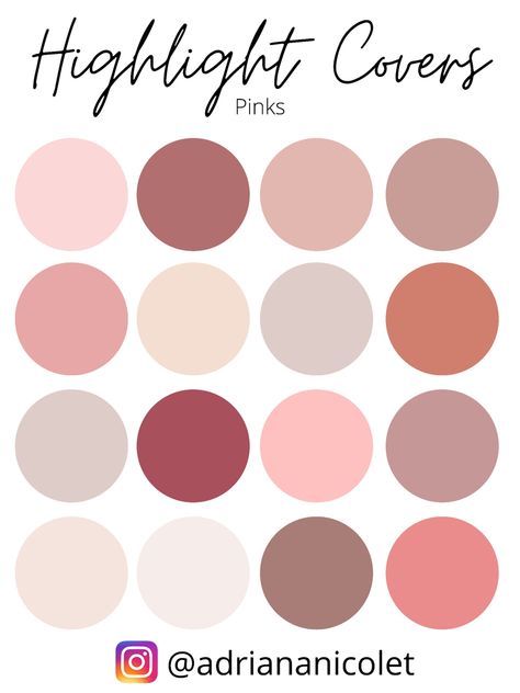 Instagram Highlight Covers Color Palette, Insta Highlight Cover Pink, Cute Highlight Covers For Instagram, Skin Palette, Pink Highlights, Instagram Highlight Covers, Pink Instagram, Scrapbook Stickers Printable, Cute Simple Wallpapers