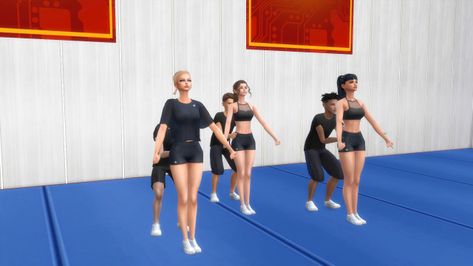 Sims Cheerleader, Sims 4 Cheerleader, Sims 4 Cheerleader Cc, Three Couple, Cheer Dance, Couple Poses, Sims Mods, Gymnast, Sims 4 Mods