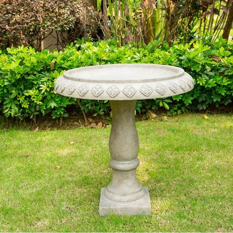 KANTE 2.60-in H Weathered Concrete Concrete Complete Birdbath in the Birdbaths department at Lowes.com Classic Garden Design, Weathered Concrete, Concrete Bird Bath, Materials And Structures, Bird Bath Garden, Concrete Finish, Concrete Materials, Classic Garden, Structure Design