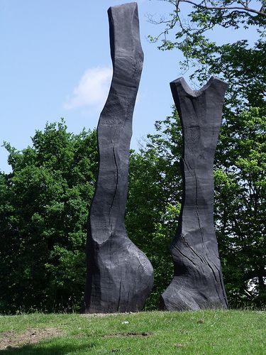 David Nash Exhibition, Yorkshire Sculpture Park | by puffin11uk Garden Wood Sculpture, Tips For Dogs, Yorkshire Sculpture Park, Vertical Garden Design, Public Sculpture, Tree Carving, Fish Sculpture, Concrete Art, Sculpture Park