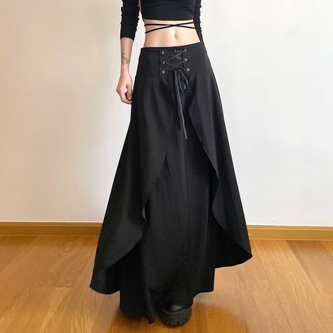 Black long skirt outfit