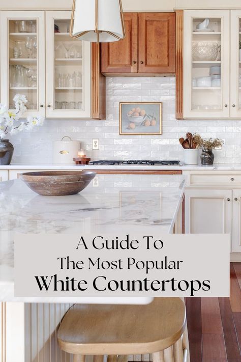 Explore the different Types of White Counters for a clean and timeless look in your kitchen. Whether you're considering a sleek Faux Marble Countertop, classic White Kitchen Countertops, or the elegance of a Marble Countertop, find the perfect surface to elevate your space. Discover the benefits of a durable Quartz Kitchen design that combines style with practicality White Quartz Countertop Kitchen, Classic Timeless Kitchen, Quartz Kitchen Countertops White, Types Of White, Faux Marble Countertop, White Kitchen Countertops, Diy Porch Decor, White Countertop, Marble Countertops Kitchen