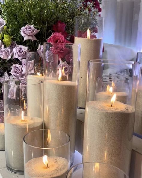 Sand Wedding, Sand Candles, Wedding Sand, Dream Wedding Decorations, Coloured Candles, Candle Party, Brunch Wedding, Color Inspo, Wedding Candles