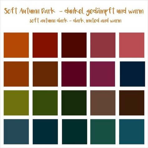 Soft Autumn Deep, Autumn Color Palette Fashion, Soft Autumn Palette, Autumn Dark, Deep Autumn Color Palette, Soft Autumn Color Palette, Natural Palette, Cool Winter, Deep Autumn