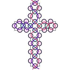 Cross Pony Bead Pattern, Cross Beads Craft, How To Make A Cross Out Of Beads, Pony Bead Cross Pattern, Seed Bead Cross Patterns, Beaded Cross Pattern, Cross Perler Bead Patterns, Pony Bead Cross, Beaded Cross Tutorial