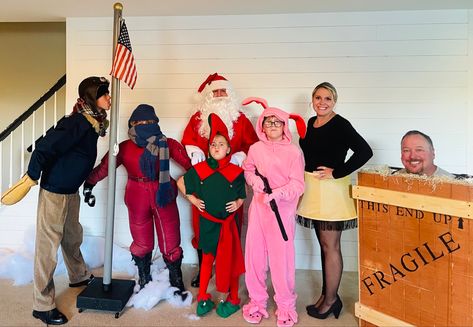 Every year we dress up as a family. This yesr we did A Christmas Story Christmas Story Costume Family, Christmas Story Halloween Costume, A Christmas Story Costume, Christmas Story Costume, Christmas Movie Costumes, Christmas Story Party Ideas, Christmas Character Costumes, Christmas Story Movie, National Lampoon