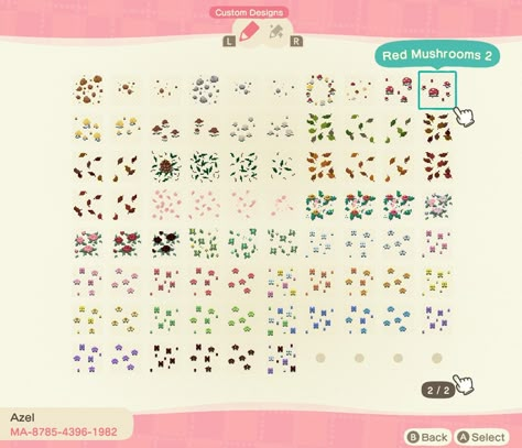 Acnh Leaf Code, Animal Crossing Flower Codes, Acnh Flower Code, Fairy Island, Animal Crossing Leaf, Motif Acnl, Pink Island, Forest Designs, Animal Crossing Guide