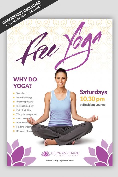 Yoga class flyer template Premium Psd | Premium Psd #Freepik #psd #brochure #flyer #cover #brochure-template Yoga Class Poster Template, Yoga Flyers Ideas, Yoga Class Poster Design, Yoga Classes Poster, Yoga Class Poster, Yoga Poster Design, Class Poster Design, Yoga Template, Yoga Posters