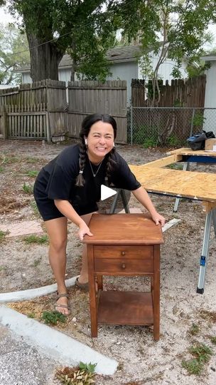 17K views · 4.9K reactions | A one part episode of our thrifted nighstand makeover #homeimprovementdiy
#houserenovations #furnitureflip
#furnituremakeover 
#furniture #furniturerestoration #budgethomedecor #uniquehomedecor #homedecoronabudget #thriftedfurniture #thrifted #thrifteddecor #remodeling #homeprojects #diyhomeprojects #diyhomedecor | Gabby Dolechek | gabbydolechek · Original audio Small Furniture Makeover, Unique Furniture Flips, Thrift Flip Furniture, Goodwill Furniture, Thrift Flip Decor, Cheap Furniture Makeover, Thrifted Furniture, Refurbishing Furniture, Thrifted Decor