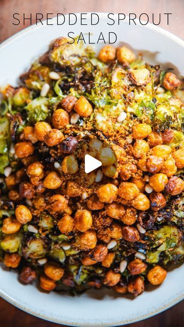 949K views · 48K likes | georgie mullen on Instagram: "I really do love a good salad, but when the weather is this chilly, I always prefer something warming and cosy. I think this is the best of both worlds - it’s comforting, interesting and uses one of my favourite winter seasonal veg (BRUSSELS SPROUTS). It’s just a really beautiful plate of food. ` Roasted shredded sprouts, salt & pepper chickpeas, crispy breadcrumbs & pine nuts, and a magical charred lemon dressing. There are a few components to make, yes, but all easy and all are definitely worth the work. Try it for lunch this week! You can find the full recipe on my website!! ENJOY ❤️ PS. I can’t take credit for the dressing idea. I saw @carolinagelen do something similar a while back and couldn’t get it out my head!! #veganuary Chickpeas Crispy, Charred Lemon, Warm Salads, Warm Salad Recipes, Sprouts Recipes, Vegan Plan, Plate Of Food, Winter Salad Recipes, Lemon Salad