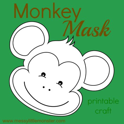 Monkey Headband Printable, Monkey Template, Mask Craft, Monkey Coloring Pages, Paper Train, Monkey Mask, Printable Masks, Baby Checklist, Masks Crafts