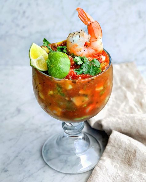 Campechana Recipe, Mexican Shrimp Cocktail Recipe, Shrimp Appetizer Recipes, Mexican Shrimp Cocktail, Cocktail Shrimp Recipes, Mexican Shrimp, Cooked Shrimp, Recipe Photo, Avocado Cucumber