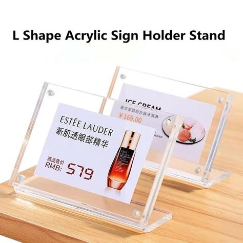 90*60mm Magnetic Slant Back Desk Acrylic Sign Holder Display Stand Frame Desk Label Card Stand Holder Shelf Talker - AliExpress Acrylic Sign Holder, Promotion Display, Shelf Talkers, Frame Desk, Place Card Holder, Price Labels, Card Stand, Wedding Table Number, Sign Holder