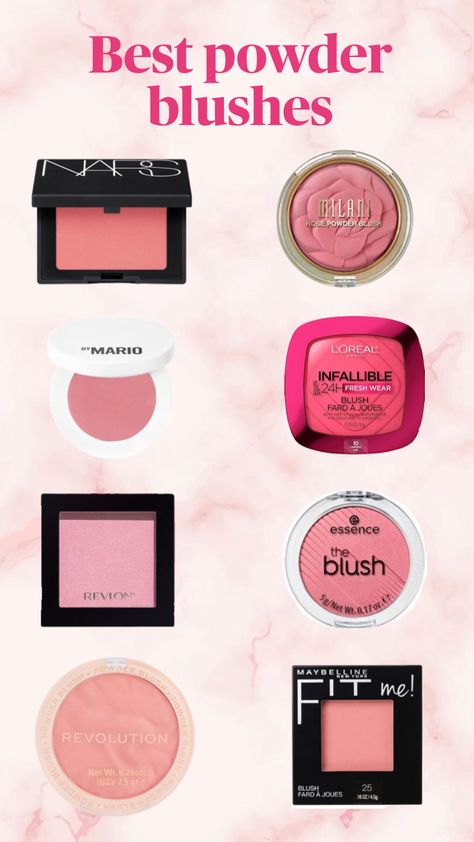 #blush#makeup#makeupproducts #makeupbag #affordable #affordable makeup Best Drugstore Powder Blush, Best Drugstore Powder, Affordable Blush, Drugstore Powder, Best Drugstore Blush, Maybelline Powder, Milani Rose Powder Blush, Drugstore Blush, Loreal Paris Infallible