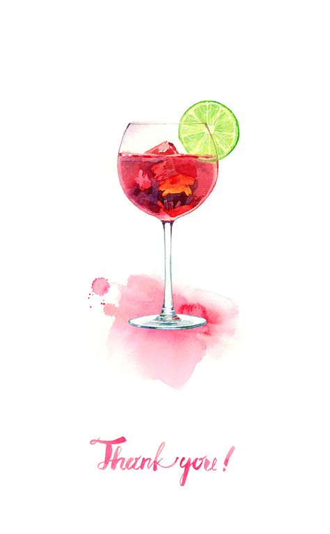 Sangria Drawing, Cocktails Drawing, Watercolor Food Illustration, Food Illustration Design, Food Art Painting, Cocktail Illustration, Food Illustration Art, Watercolor Food, Drinks Logo