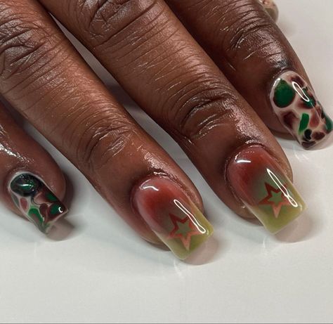 Nessa Nails, Nails Aura, Dark Aura, Nails Star, Camouflage Nails, Biab Nails, 2023 Wishlist, Aura Nails, Nail Decor