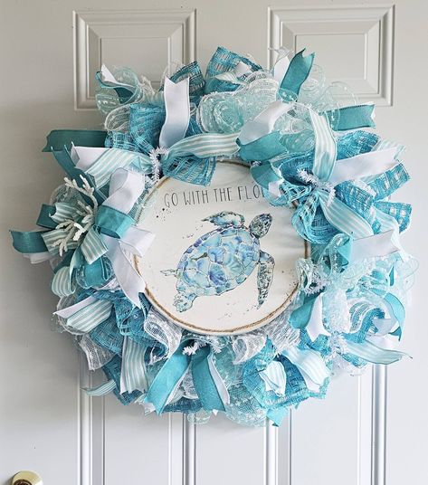 🌞 Summer is here, and so are our beautiful summer wreaths! 🌻🌿 Add a touch of seasonal charm to your home with our handcrafted designs. Don't miss out—order yours today! Click the link to shop now: ILoveYourWreath on Etsy 🛒✨ If you love our work, like and share on Facebook! ILoveYourWreaths on Facebook 👍❤️ White Door Decor, Turtle Wreath, Beach Wreaths, Nautical Diy, Beach Wreath, White Door, Beachy Decor, Summer Wreaths, Go With The Flow