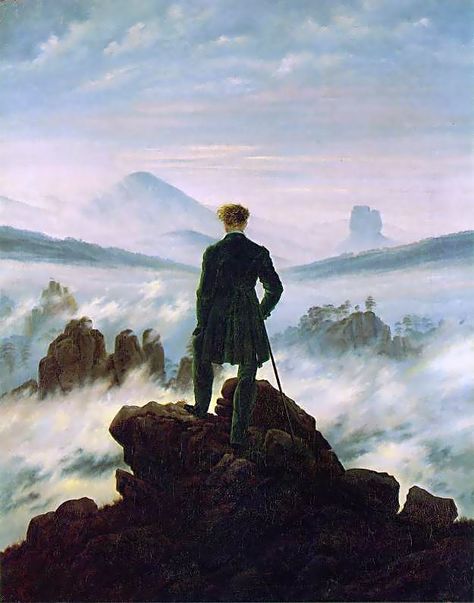 Casper Friedrich, Romantic Period Art, Caspar David Friedrich Paintings, Casper David, Byronic Hero, Sea Of Fog, Art Is Dead, David Friedrich, Romantic Period