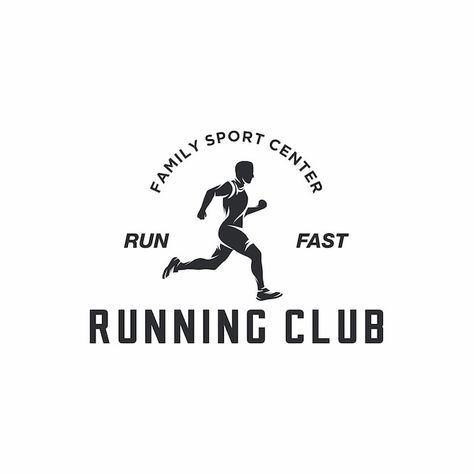 Running man silhouette logo design marat... | Premium Vector #Freepik #vector #marathon-logo #running-logo #run #running-illustration Running Club Logo, Silhouette Logo Design, Running Man Logo, Marathon Logo, Running Vector, Bandung City, Running Logo, Man Silhouette, Brain Logo