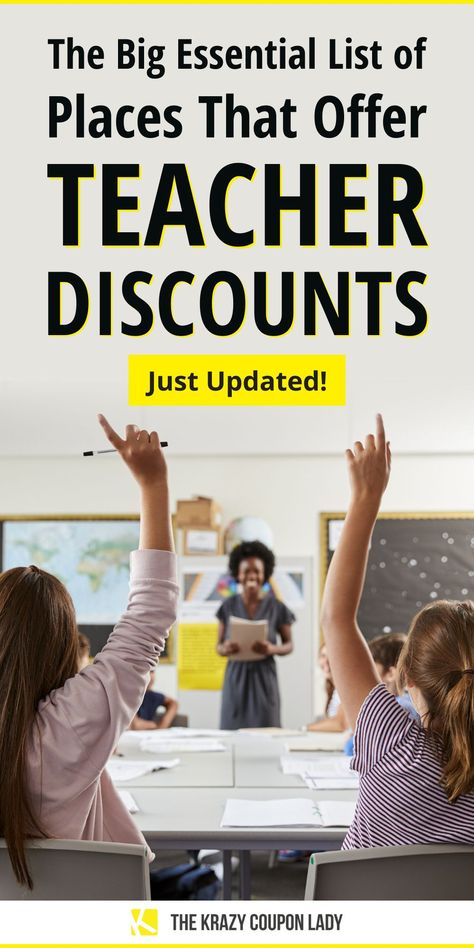 Teacher discounts are an essential way to save money for so many teachers who do so much for kids, but still earn so little. Teachers, back-to-school deals aren’t just for your students and their parents. As a “thank you” for everything you do to help kids learn and grow, year in and year out, The Krazy Coupon Lady has put together this list of ways for you to save on everything from classroom supplies to clothing to travel. Office 365 Education, Farmers Insurance, Store Hacks, Teacher Discounts, Back To School Deals, The Krazy Coupon Lady, Krazy Coupon Lady, Classroom Supplies, Budget Travel Tips