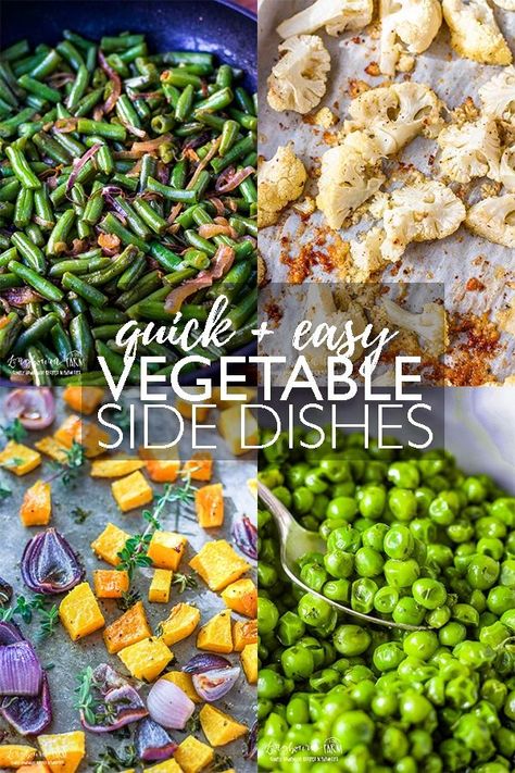 Make getting your veggies in at dinner time super easy! These vegetable side dishes are not only easy and quick - they are delicious!  #cannedveggierecipes #frozenveggierecipes #sidedish Canned Vegetable Recipes, Vegetable Side Dishes Easy, Easy Veggie Sides, Frozen Vegetable Recipes, Easy Veggie Side Dish, Easy Meals For Families, Easy Vegetable Side Dishes, Meals For Families, Delicious Side Dishes