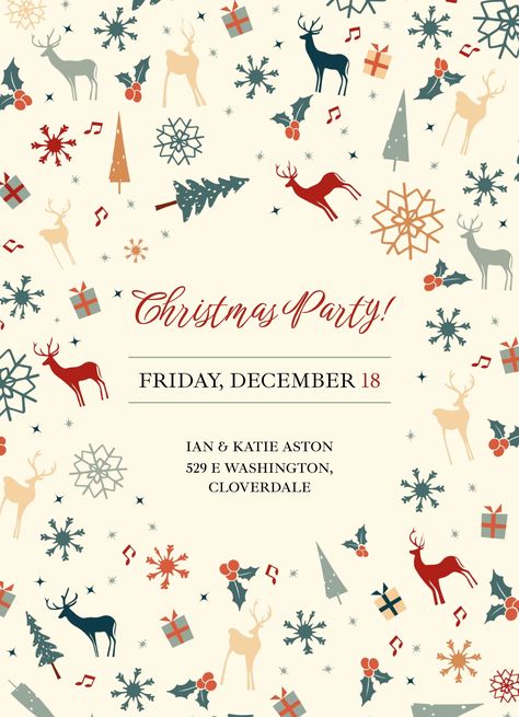 An easy-to-edit flyer template for Google Docs. Christmas Party Invites Template Free, Host A Christmas Party, Christmas Party Invitations Free, Christmas Party Invitation Template, Fundraiser Flyer, Docs Templates, Christmas Flyer, Party Invite Design, Flyer Ideas