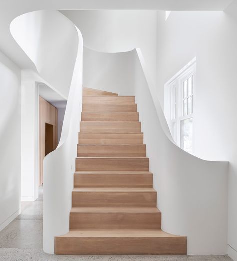 Staircase Wood, 1920s Home, Grey Stone Wall, Recycled Brick, Wood Railing, 1920s House, Brick Masonry, Dormer Windows, Architecture Inspiration